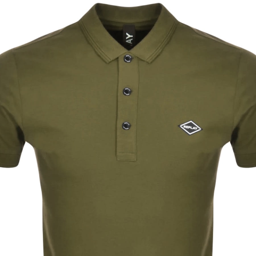 Alternative Image for ProductReplay Short Sleeved Logo Polo T Shirt Green2